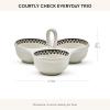 MACKENZIE-CHILDS Everyday Trio, Stoneware Condiment Server, Black-and-White Courtly Check