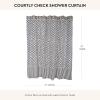 MACKENZIE-CHILDS Fabric Shower Curtain, Decorative Bathroom Shower Curtain with Eyelet Hang Holes, 72 Inches by 72 Inches, Pink-and-White Rosy Check(White Courtly Check)