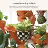 MACKENZIE-CHILDS Flowerpot, Decorative Garden Pot for Growing Plants, Black-and-White Courtly Check