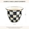 MACKENZIE-CHILDS Flowerpot, Decorative Garden Pot for Growing Plants, Black-and-White Courtly Check