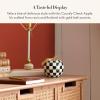 MACKENZIE-CHILDS Fruit Decor, Resin Home and Table Decor, Apple, Black-and-White Courtly Check(Apple)