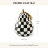 MACKENZIE-CHILDS Fruit Decor, Resin Home and Table Decor, Apple, Black-and-White Courtly Check(Pear)