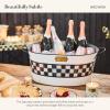 MACKENZIE-CHILDS Galvanized Beverage Bucket, Decorative Outdoor Galvanized Tub for Drinks, Spectator