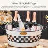 MACKENZIE-CHILDS Galvanized Beverage Bucket, Decorative Outdoor Galvanized Tub for Drinks, Spectator