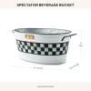 MACKENZIE-CHILDS Galvanized Beverage Bucket, Decorative Outdoor Galvanized Tub for Drinks, Spectator