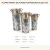 MACKENZIE-CHILDS Galvanized Flower Buckets, Decorative Metal Buckets, Spectator, Set of 3(Assorted)
