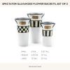 MACKENZIE-CHILDS Galvanized Flower Buckets, Decorative Metal Buckets, Spectator, Set of 3(White)