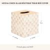 MACKENZIE-CHILDS Glass Tissue-Box Cover, Boutique Bathroom Decor, Black-and-White Courtly Check(Mocha Check Glass Boutique Tissue Box Cover)