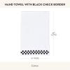 MACKENZIE-CHILDS Hand Towel, Cute Decorative Hand Towel for Bathroom and Kitchen, Black-and-White Black Check Border(Black Check Border)