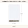 MACKENZIE-CHILDS Hand Towel, Cute Decorative Hand Towel for Bathroom and Kitchen, Black-and-White Black Check Border(Mocha Check Border)