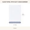 MACKENZIE-CHILDS Hand Towel, Cute Decorative Hand Towel for Bathroom and Kitchen, Black-and-White Black Check Border(Navy Check Border)