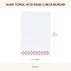 MACKENZIE-CHILDS Hand Towel, Cute Decorative Hand Towel for Bathroom and Kitchen, Black-and-White Black Check Border(Rose Check Border)