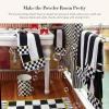 MACKENZIE-CHILDS Hand Towel, Cute Decorative Hand Towel for Bathroom and Kitchen, Blue-and-White Royal Check(Courtly Stripe)