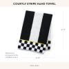 MACKENZIE-CHILDS Hand Towel, Cute Decorative Hand Towel for Bathroom and Kitchen, Blue-and-White Royal Check(Courtly Stripe)