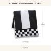 MACKENZIE-CHILDS Hand Towel, Cute Decorative Hand Towel for Bathroom and Kitchen, Blue-and-White Royal Check(Courtly Striped)