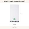 MACKENZIE-CHILDS Hand Towel, Cute Decorative Hand Towel for Bathroom and Kitchen, Blue-and-White Royal Check(Lucky Clover)