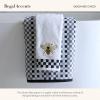 MACKENZIE-CHILDS Hand Towel, Cute Decorative Hand Towel for Bathroom and Kitchen, Blue-and-White Royal Check(Queen Bee Check)