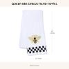 MACKENZIE-CHILDS Hand Towel, Cute Decorative Hand Towel for Bathroom and Kitchen, Blue-and-White Royal Check(Queen Bee Check)