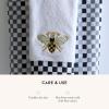 MACKENZIE-CHILDS Hand Towel, Cute Decorative Hand Towel for Bathroom and Kitchen, Blue-and-White Royal Check(Queen Bee Check)