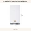 MACKENZIE-CHILDS Hand Towel, Cute Decorative Hand Towel for Bathroom and Kitchen, Blue-and-White Royal Check(Rainbow Heart Check)
