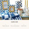MACKENZIE-CHILDS Hand Towel, Cute Decorative Hand Towel for Bathroom and Kitchen, Blue-and-White Royal Check(Royal Check)