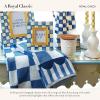 MACKENZIE-CHILDS Hand Towel, Cute Decorative Hand Towel for Bathroom and Kitchen, Blue-and-White Royal Check(Royal Check)