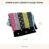 MACKENZIE-CHILDS Hand Towel, Cute Decorative Hand Towel for Bathroom and Kitchen, Blue-and-White Royal Check(Stripe and Dot Confetti)