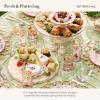 MACKENZIE-CHILDS Highball Glasses, Tall Drinking Glasses with Gold Rims, 15 Ounces, Set of 2, Go Fish(Butterfly Hill)