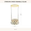 MACKENZIE-CHILDS Highball Glasses, Tall Drinking Glasses with Gold Rims, 15 Ounces, Set of 2, Go Fish(Sterling Check)