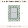 MACKENZIE-CHILDS Lacquer 4×6 Frame, Cute Rectangle Family Picture Frame, Gray-and-White Sterling Check(Sterling Check)