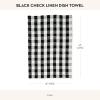MACKENZIE-CHILDS Linen Dish Towel, Decorative Kitchen Towel, Tan Check(Black Check)