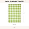 MACKENZIE-CHILDS Linen Dish Towel, Decorative Kitchen Towel, Tan Check(Green Check)
