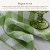 MACKENZIE-CHILDS Linen Dish Towel, Decorative Kitchen Towel, Tan Check(Green Check)