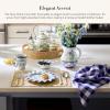 MACKENZIE-CHILDS Linen Dish Towel, Decorative Kitchen Towel, Tan Check(Navy Check)