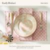 MACKENZIE-CHILDS Linen Dish Towel, Decorative Kitchen Towel, Tan Check(Pink Check)