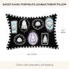 MACKENZIE-CHILDS Lumbar Throw Pillow, Decorative Cotton Pillow for Halloween, 14×20, Ghost Family Portraits(Ghost Family)
