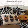 MACKENZIE-CHILDS Lumbar Throw Pillow, Decorative Cotton Pillow for Halloween, 14×20, Ghost Family Portraits(Jack O’ Lantern Cupcake)