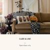 MACKENZIE-CHILDS Lumbar Throw Pillow, Decorative Cotton Pillow for Halloween, 14×20, Ghost Family Portraits(Jack O’ Lantern Cupcake)