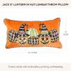 MACKENZIE-CHILDS Lumbar Throw Pillow, Decorative Cotton Pillow for Halloween, 14×20, Ghost Family Portraits(Jack O’ Lantern in Hat)