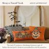 MACKENZIE-CHILDS Lumbar Throw Pillow, Decorative Cotton Pillow for Halloween, 14×20, Ghost Family Portraits(Jack O’ Lantern in Hat)