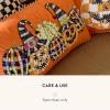 MACKENZIE-CHILDS Lumbar Throw Pillow, Decorative Cotton Pillow for Halloween, 14×20, Ghost Family Portraits(Jack O’ Lantern in Hat)