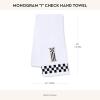 MACKENZIE-CHILDS Monogram Cotton Hand Towel, Cute Black-and-White Decorative Monogrammed Hand Towel for Bathroom or Kitchen, J(I)