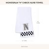 MACKENZIE-CHILDS Monogram Cotton Hand Towel, Cute Black-and-White Decorative Monogrammed Hand Towel for Bathroom or Kitchen, J(N)