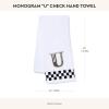 MACKENZIE-CHILDS Monogram Cotton Hand Towel, Cute Black-and-White Decorative Monogrammed Hand Towel for Bathroom or Kitchen, J(U)