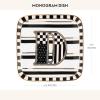 MACKENZIE-CHILDS Monogram Dish, Decorative Ceramic Letter Plate, 5 3/4″ Square, A(Monogram Dish – D)