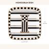 MACKENZIE-CHILDS Monogram Dish, Decorative Ceramic Letter Plate, 5 3/4″ Square, A(Monogram Dish – I)