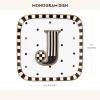 MACKENZIE-CHILDS Monogram Dish, Decorative Ceramic Letter Plate, 5 3/4″ Square, A(Monogram Dish – J)