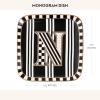 MACKENZIE-CHILDS Monogram Dish, Decorative Ceramic Letter Plate, 5 3/4″ Square, A(Monogram Dish – N)