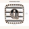 MACKENZIE-CHILDS Monogram Dish, Decorative Ceramic Letter Plate, 5 3/4″ Square, A(Monogram Dish – Q)