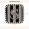 MACKENZIE-CHILDS Monogram Dish, Decorative Ceramic Letter Plate, 5 3/4″ Square, A(Monogram Dish – S)